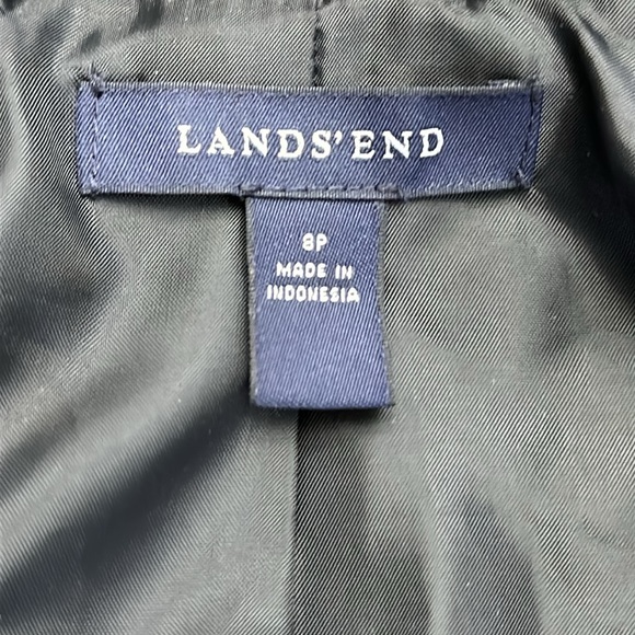 Lands' End Black Blazer Button Front Pockets 8 Petite - Picture 8 of 9